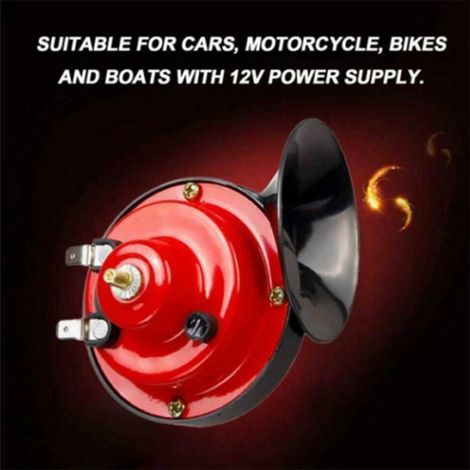 Kit 120dB Avertisseur Pneumatique Électrique pour Camion, Moto, Voiture – Klaxon Limace 12V, Corne de Détresse Puissante, Accessoire Auto Moto (1/4)