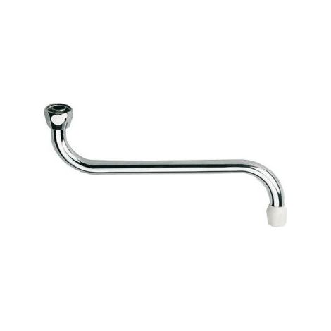 Tubo pico 200 mm agua caliente, en metal cromado 1/2"-200 mm
