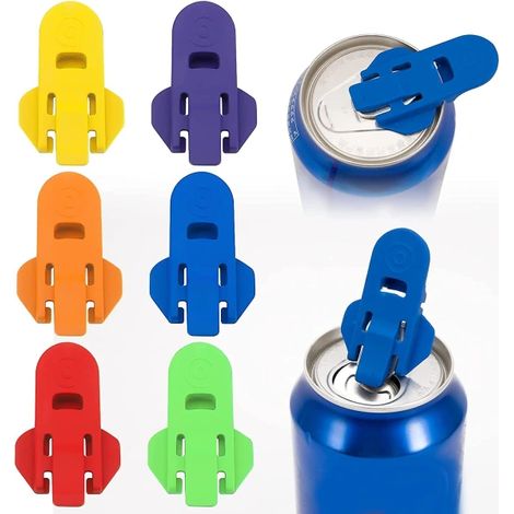 Ouvre-boîte manuel pour canettes, lot de 6 ouvre-bouteilles colorés pour soda, bière et cola anti-poussière (1/5)