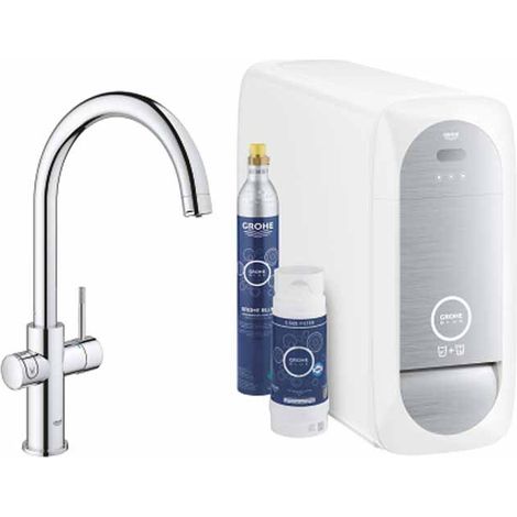 GROHE Blue Home - Starter Kit per Generare Acqua Filtrata e Refrigerata e Frizzante dal Rubinetto - Bocca a C 31455001 (1/3)