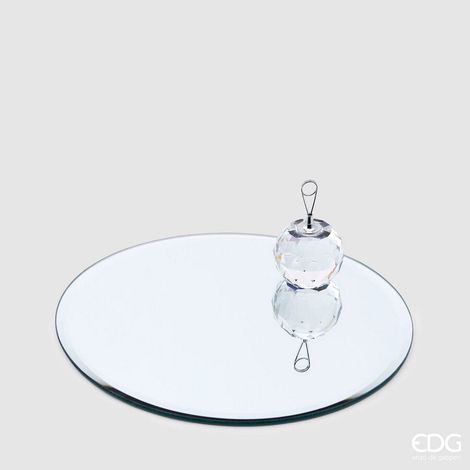 EDG Enzo De Gasperi Base Specchio Rotondo D 25 Cm Silver Vetro