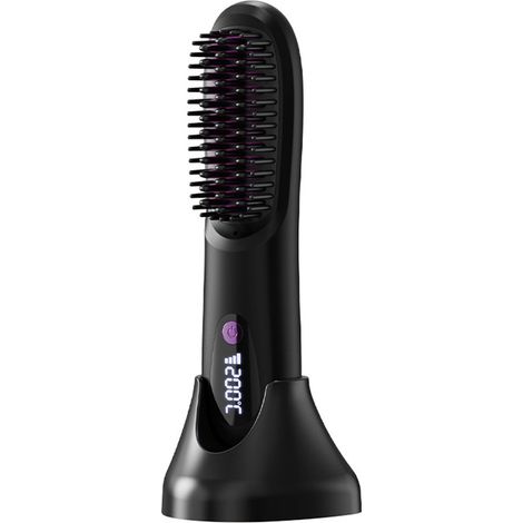Kabellose Stylingbürste – Multifunktionale Haarbürste zum Stylen, Glätten und für Volumen – Kompakt – Für kurzes Haar – Schwarz (1/5)