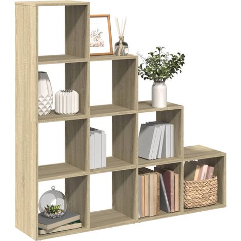 Librería divisora 4 niveles madera Sonoma 131,5x29x131,5 cm vidaXL
