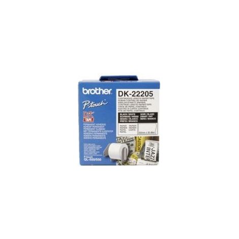 Rouleau papier étiquette - BROTHER - 62 mm x 30,48 m - Blanc - Import Allemagne