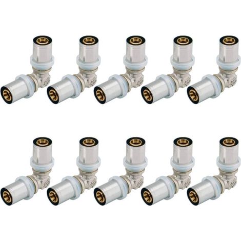 Lot de 10 Coudes 90 degrés multicouche à sertir D20 RBM profil TH-H-U-B-F (1/2)