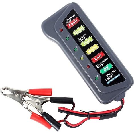Testeur de charge de batterie 12V Universal Voiture Moto Testeur Détecteur Détecteur Testeur de batterie Digital Alternateur Testeur Voiture Outil de diagnostic automobile Réparation automatique (1/5)