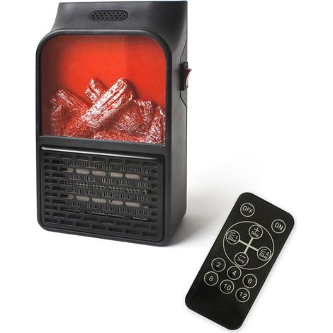 Mini Chauffage électrique Portable à Ventilateur Avec Télécommande Feu De Cheminée (1/4)
