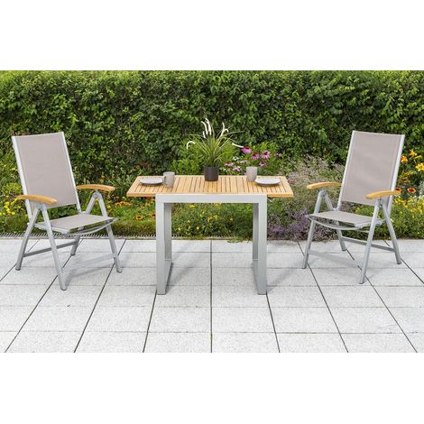 Naxos Set 3tlg 2 Sessel Balkontisch 80(120)x70cm