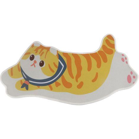 Tapis d'intérieur confortable à motif chat, grande taille, décoration pour la maison ou le bureau, chat roux, 40 x 60 cm / 15,75 x 23,62 pouces (1/5)