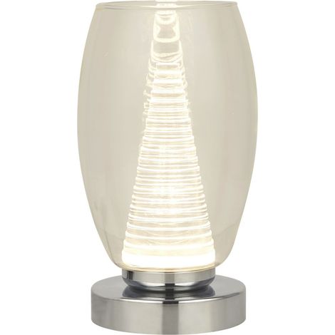 LED Tischlampe Metall 3000 K warmweißes Licht 448 lm rund Ø 11,5 cm 20,5 cm Chrom Modern (1/4)