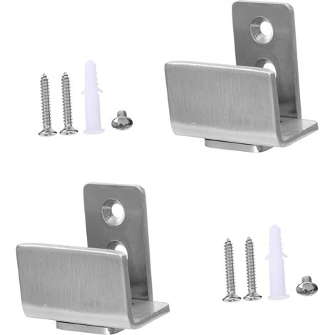 2 pièces guide de sol pour porte coulissante, inox, argenté (1/5)