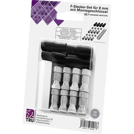 TRU COMPONENTS TC-6936316 Spina F Con guaina antipiega Connessioni: Spine a F Diametro cavo: 5 mm 1 KIT