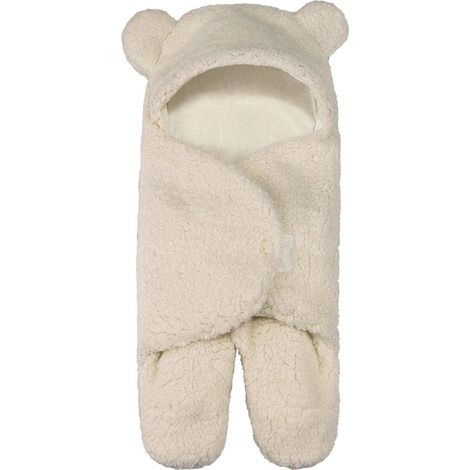 Sac de couchage bébé abricot motif ours doux chaud léger enveloppe poussette intérieur extérieur 65x71cm 3-6 mois (1/5)