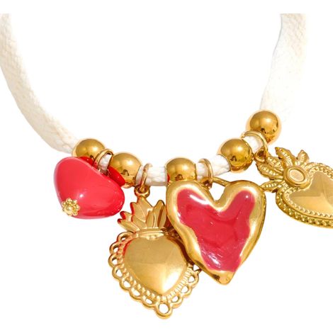 Collier réglable bohème, corde tissée, chane, bijoux en-3