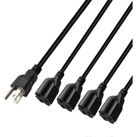 1- bis 4-fach 5-15P Stecker auf 5-15R Buchse Adapterkabel 5-15P Verlängerungsadapter