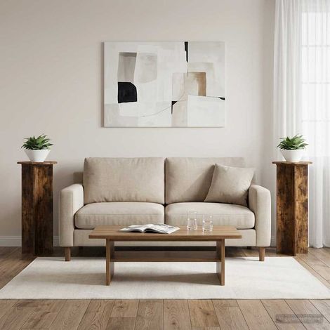 vidaXL Plant Stand 2 pcs Smoked Oak 脴40 x 100 cm Engineered Wood (1/5)