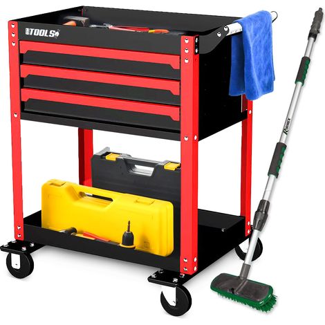 Chariot servante d’Atelier Chariot à Outil BM TOOLS BMT TOOL DRAWER - 3 Tiroirs à glissières - Balai brosse de nettoyage à eau (1/5)