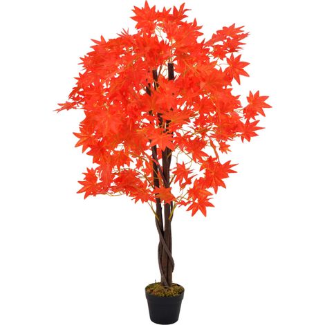 Pianta artificiale di acero con vaso rosso 120 cm decorazione interni DEC022040