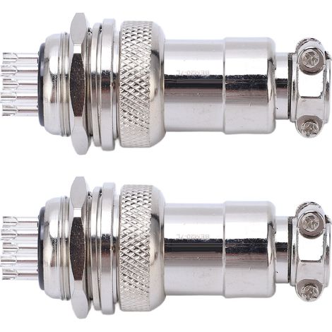 2 Stück Flugzeugsteckverbinder aus Zinklegierung, Stecker und Buchse, 20 mm, AC/DC 250 V, 7-polig (1/5)