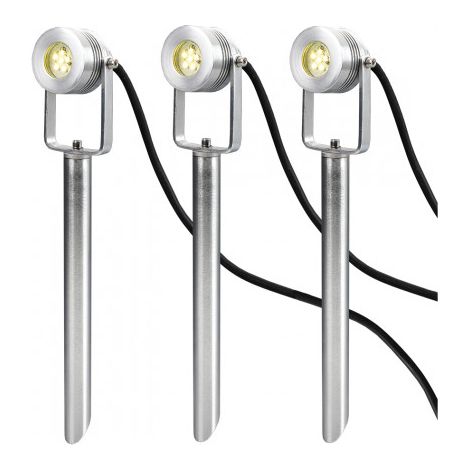 Kit 3 spots extérieurs LED 12V IP54 alu Spennymoor (1/2)