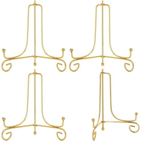Chevalet Porte-Assiette - En Fer - Hauteur Réglable 15,2 À 22,9 Cm - Pour Photos Cadres Assiettes Décoratives Et Objets D'Art - Lot De 4 (1/5)