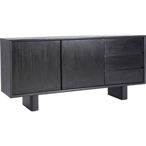 Buffet contemporain en bois de mindi noir élégant et raffiné - Noir bois profond élégant (1/5)