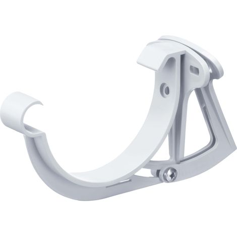 INEFA Support de panneau frontal, ajustable, pour gouttière demi-ronde Support de gouttière en PVC-U, Made in Germany - 100mm, 1 pce. Blanc