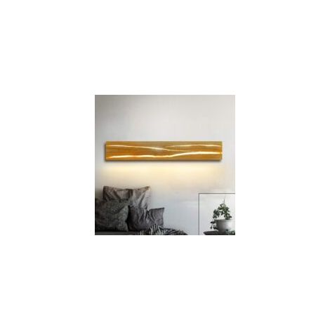 Litzee – Applique da parete in legno da 50 cm per camera da letto – LED bianco caldo 3000K 12W – Rotazione a 360° – Illuminazione per interni per soggiorno e corridoio - Crezuo