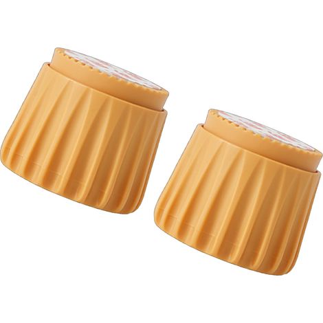 Lot de 2 butées de lit murales anti-collision en ABS, sans perçage, rotatives et silencieuses, pour la maison, couleur jaune, petite taille.