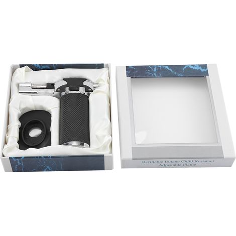 Briquet butane portable anti-vent à flamme torche pour barbecue, allume-feu de brûleur de cuisinière, pistolet à gaz résistant au vent (1/5)