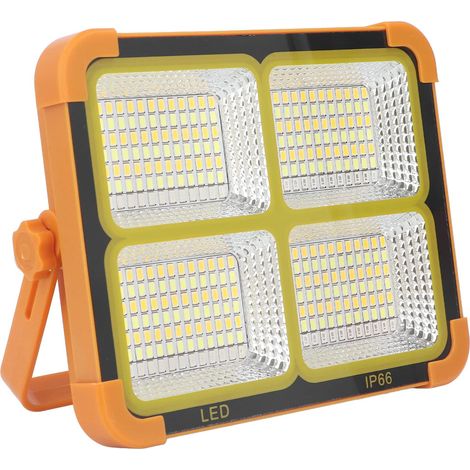 Lampe Solaire De Secours, Lampe De Travail Solaire 100 W, Projecteur Solaire Portable Réglable à 4 Vitesses, Avec Prise De Charge Pour étang De Garage D'urgence