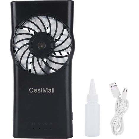 Ventilateur Rafraîchissant Portable - Avec Pulvérisation D Eau - USB Rechargeable - 3 Vitesses Réglables - Pour Bureau Intérieur Et Extérieur - 1 Pièce (1/5)