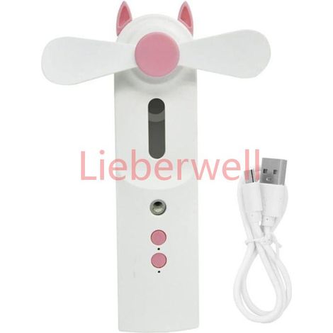 Mini ventilateur portatif 2 en 1, vaporisateur d'eau, humidificateur à vapeur froide (rose, 1 paquet) (1/5)