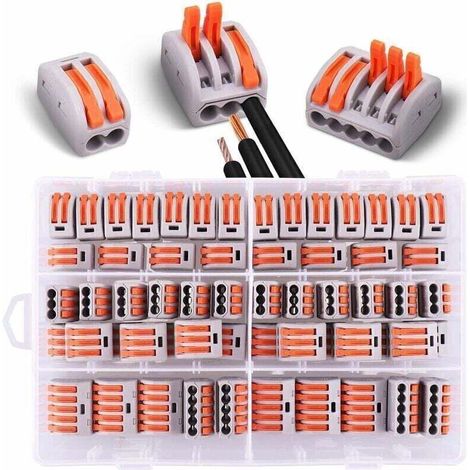 60 connecteurs électriques avec levier de fonctionnement, 30 pinces 2 voies, 20 pinces 3 voies, 10 pinces 5 voie (1/4)