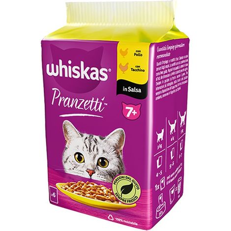 Whiskas Pranzetti +7 Carni Bianche 6 x 50gr
