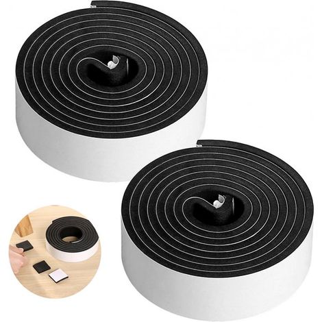 Fieltro autoadhesivo para muebles，2 rollos，5 cm de ancho，5 cm de ancho，Fieltro de 5 mm de grosor，(rollo de 2 metros)，Almohadillas de fieltro (1/5)