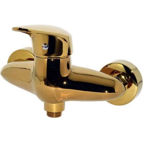 Rubinetto Vasca Da Bagno Miscelatore Da Parete Maniglia Singola Oro Lucido 7187G (1/5)