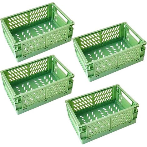 Juego de 4 cajas de almacenamiento plegables,Dimensiones 2516,510 cm,Plegables de forma estable,Armario de almacenamiento plegable grande (1/5)