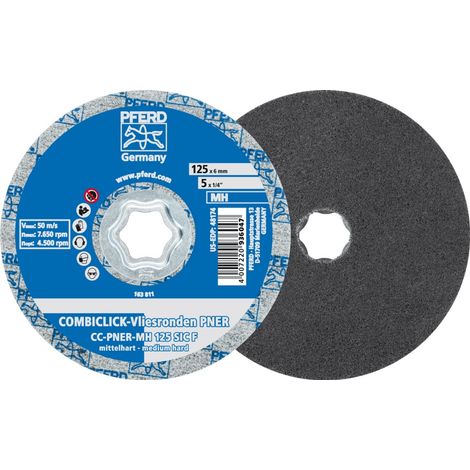 PFERD COMBICLICK verpresste Vliesronde CC PNER Ø 125 mm Mittehart SIC Fein für Finish (1/5)