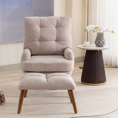 Chaise longue avec repose-pieds,dossier réglable à 5 marches,inclinable,chaise avec étagère latérale-Ha (1/5)