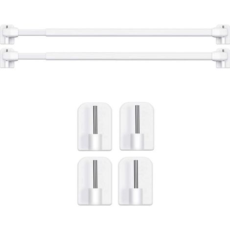 2 Tringles à Rideau Extensibles avec 4 Crochets - Sans Perçage ni Vis - Réglable 30-50cm pour Fenêtres & Placards - Support Jusqu'à 1 kg (2PCS-30-50CM) (1/5)