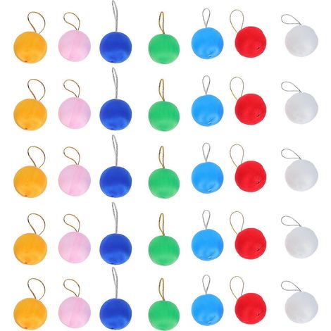 60 bunte Seidengarnkugeln als Christbaumkugeln zum Aufhängen und Dekorieren-3x3cm-Colorful (1/2)