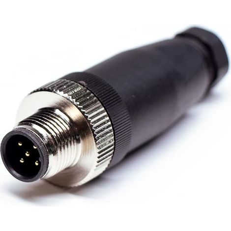 M12 5 Pin Connector, M12 5 Pin Aviation Industry Connector Straight IP67 A code Sensor Male Field Installable M12 5 Core Waterproof Accessories (Male) (1/5)