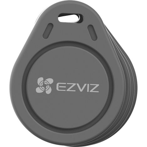 Lot de 4 badges de proximité ronds gris – Reconnaissance sensible – Cryptage EZVIZ – Voyant intégré pour accès rapide (1/4)