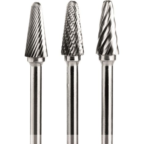 Fresa Carb.Tungsteno L - 10x25x6 L.70 DC. forma conica sferica - Rosver