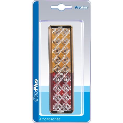 Fanale posteriore 12/24V 3 funzioni 135x38mm LED con supporto nero in blister (1/5)