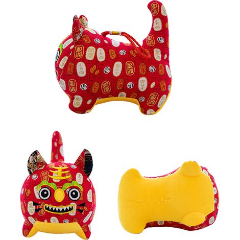 Pendentif tableau de bord de voiture en peluche tigre mignon, cadeau de décoration pour le Nouvel An lunaire 2022. (1/5)