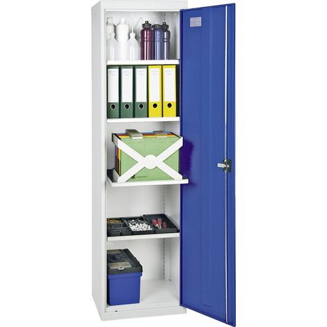 Stumpf Armoire à outils et matériaux série 3000 gris clair / bleu gentiane + 4 étagères coulissantes - 3005074