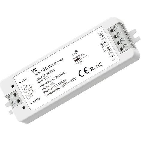 CCT Controller - 12-24V DC - 2 Kanäle - 5A/Kanal - RF 2.4GHz -