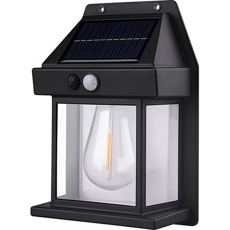 Applique murale 3 positions avec détecteur - lampe solaire de jardin - éclairage extérieur étanche-AquaForge